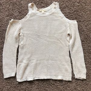 Cream Cold Shoulder Sweater